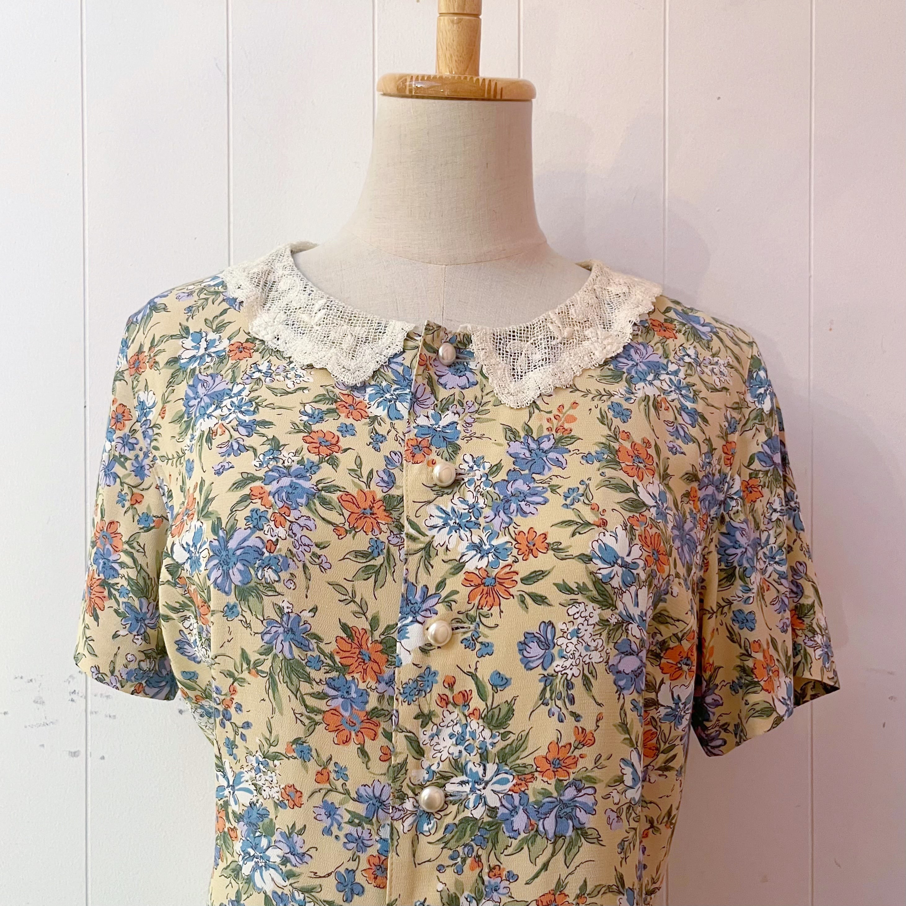 KEITH / lace collar flower one-piece