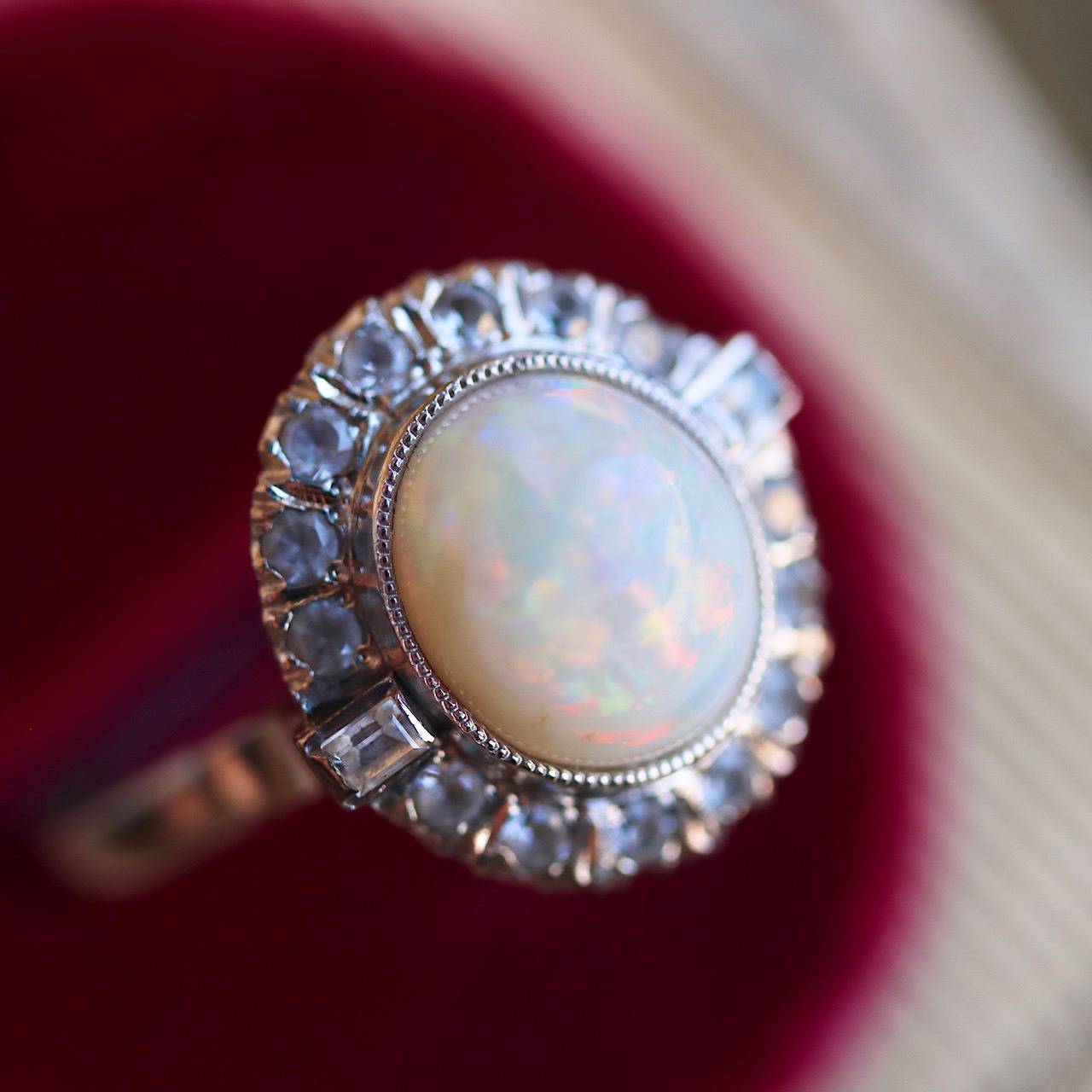 値下げ】リング 突っ込む 指輪 昭和レトロ ヴィンテージ K14WG トルコ石 