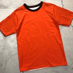 1980'S EIGHTEEN ORANGE×PINK×BROWN REVERSIBLE TEE