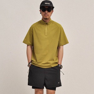 ライトウェイト・ジップ・アクティブTシャツ A2099