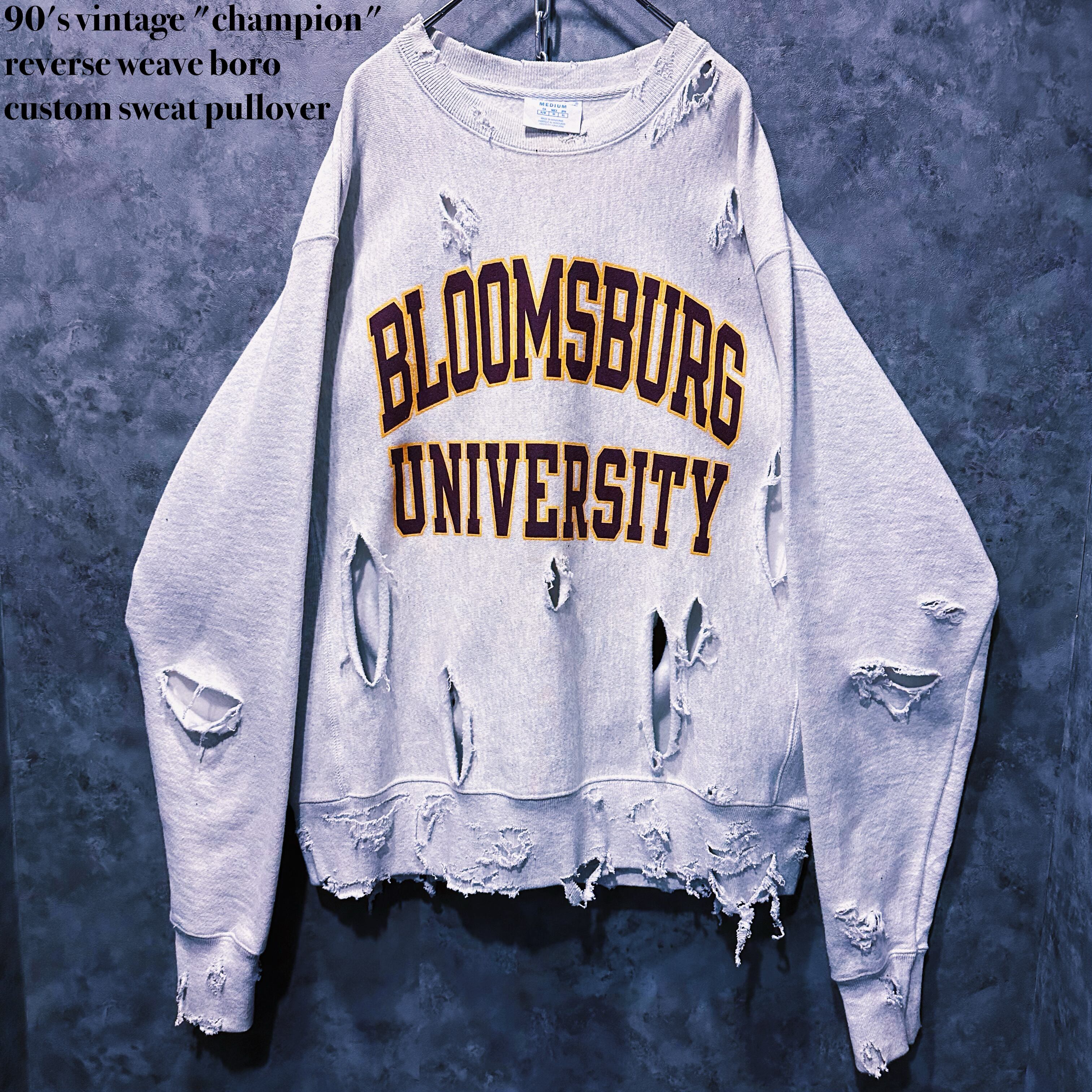 【doppio】90's vintage "champion" reverse weave boro custom sweat pullover