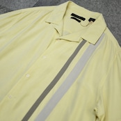 switching design silk open collar shirt