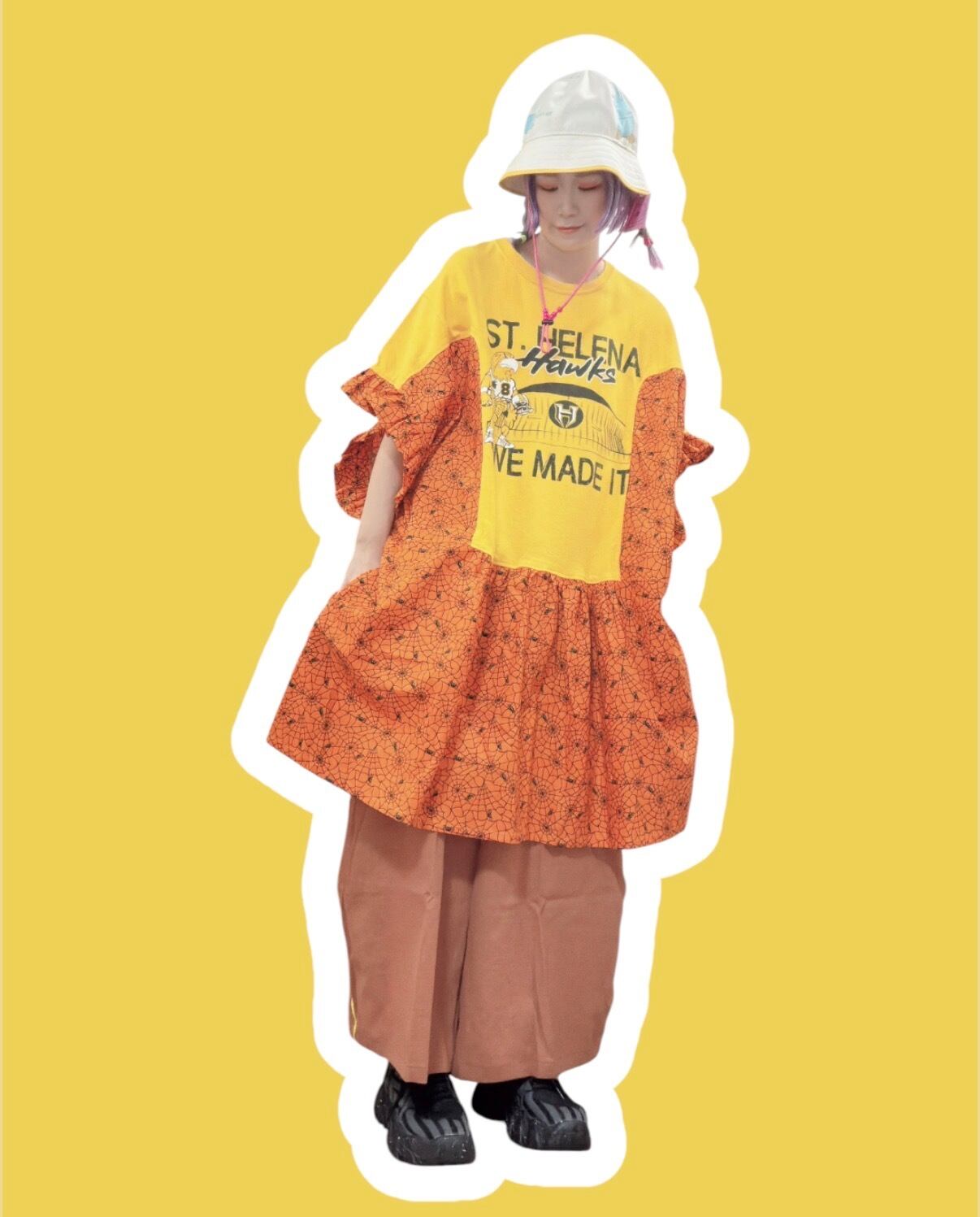 【9/27(日)21:00-9/30(水)12:00まで限定❣️】+R / vase hat(usedシーツ×イエロー)