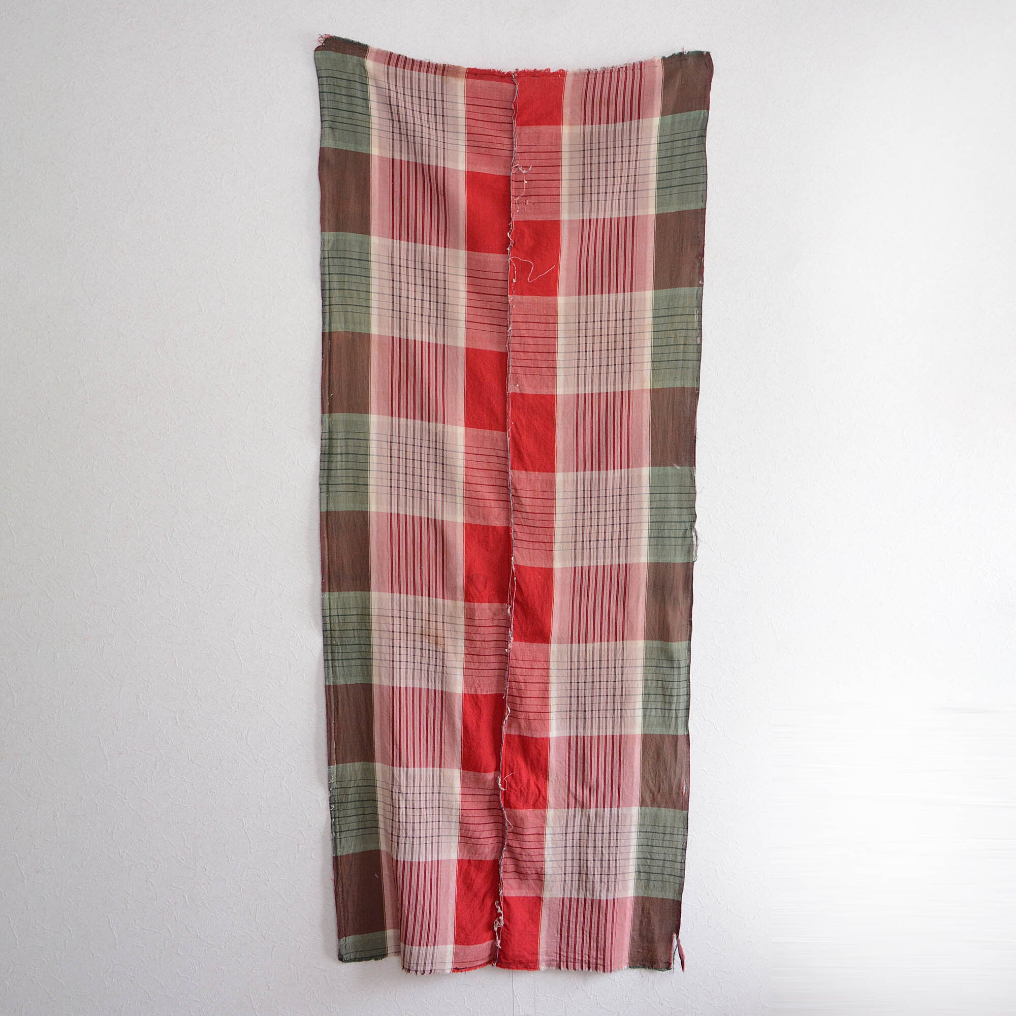 古布 木綿 布団皮 リメイク素材 格子模様 ジャパンヴィンテージ 昭和