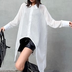 Mesh Slimming Plus Size Shirt Layered Top (ME339)