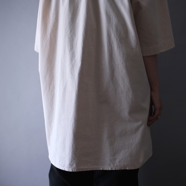 "刺繍×鳥" good design over silhouette  h/s tyrolean shirt