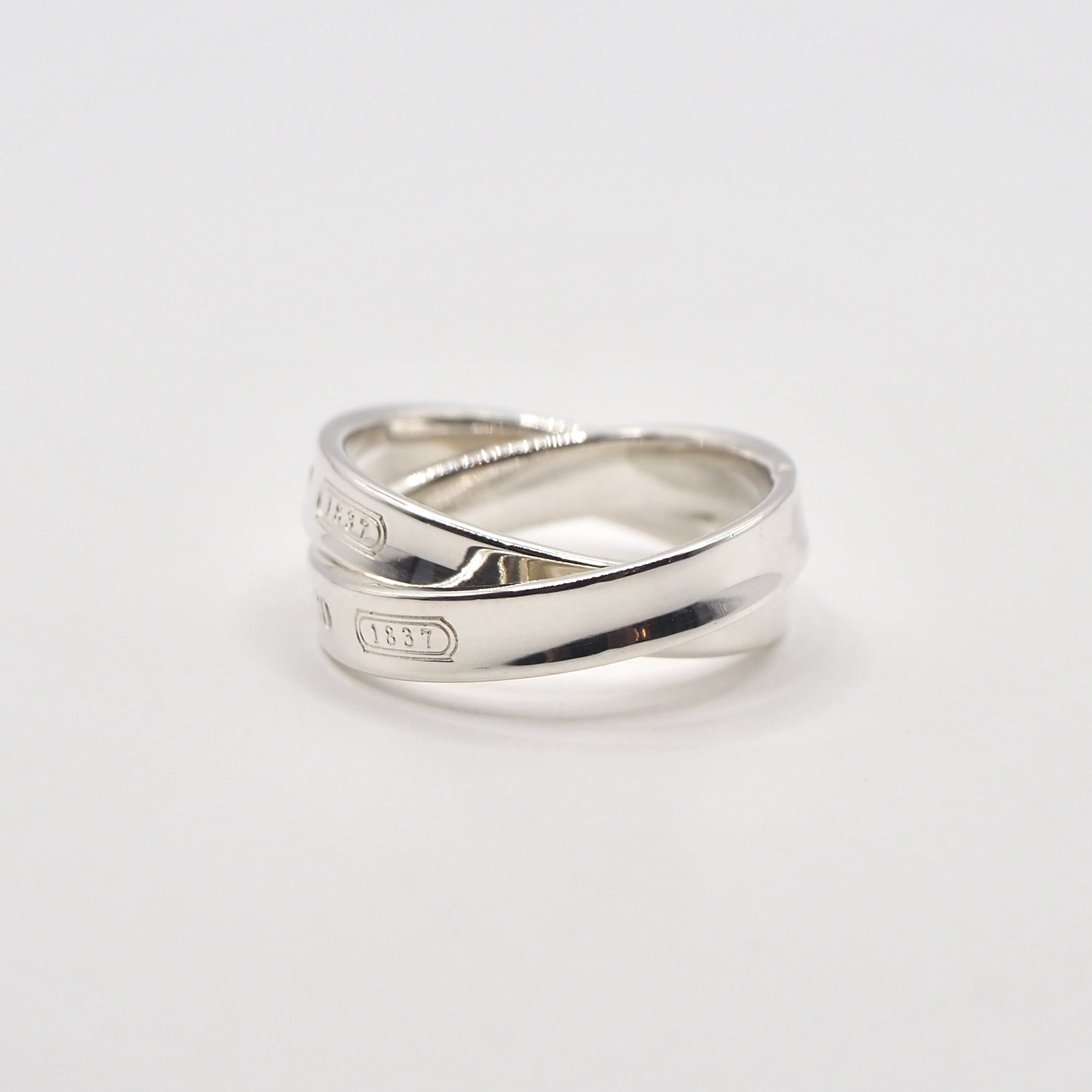 Tiffany&Co. 約8号 インターロッキングナローリング シルバー925