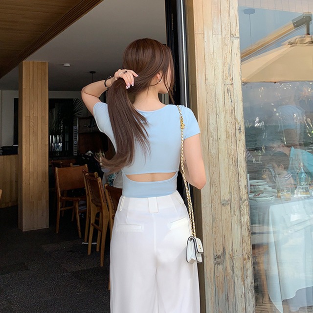 バックカット スクエアネック フィットT　W00192