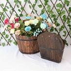 木製のプランター ２個セット 農家の田園スタイル 花が壁に掛けられるプランター