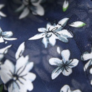 花柄シフォン七分袖ワンピース A00397