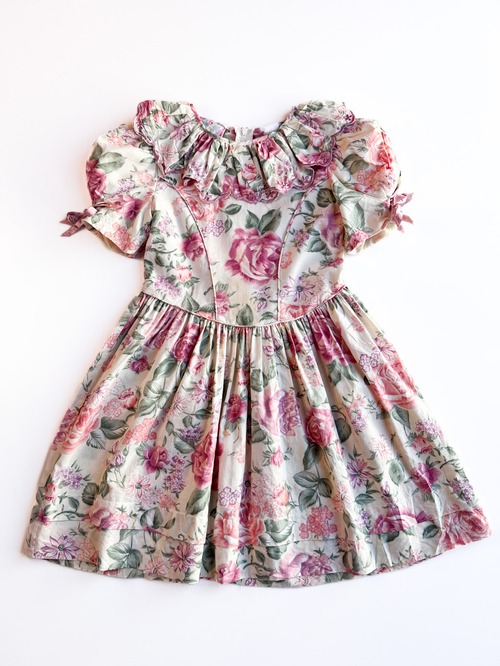 【130cm】VINTAGE 90's  花柄 ワンピース【10216】※