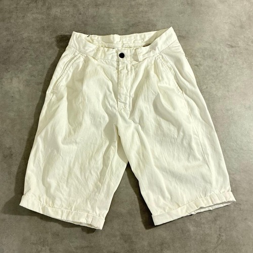 ART COMES FIRST 16SS ハーフパンツ ホワイト ワンタック