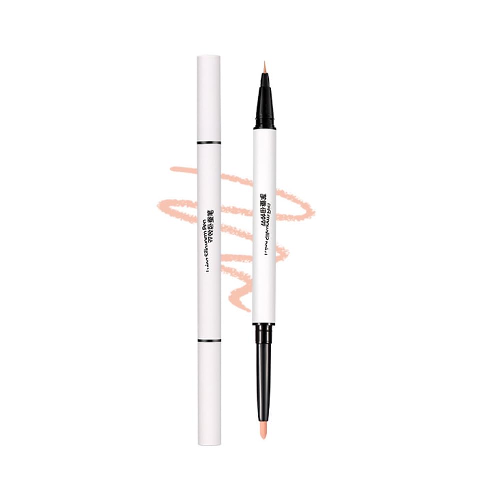 【特価処分】GECOMO 二重芯アイライナー 涙袋ライナー ウォータープルーフペンシルアイライナー 【ペンシル & リキッド 2in1】人気コスメ高密着 ダブルラインエキスパート 影用グレージュ ふたえを強調 リキッドアイライナー 描くふたえアイライナー 01#アプリコット