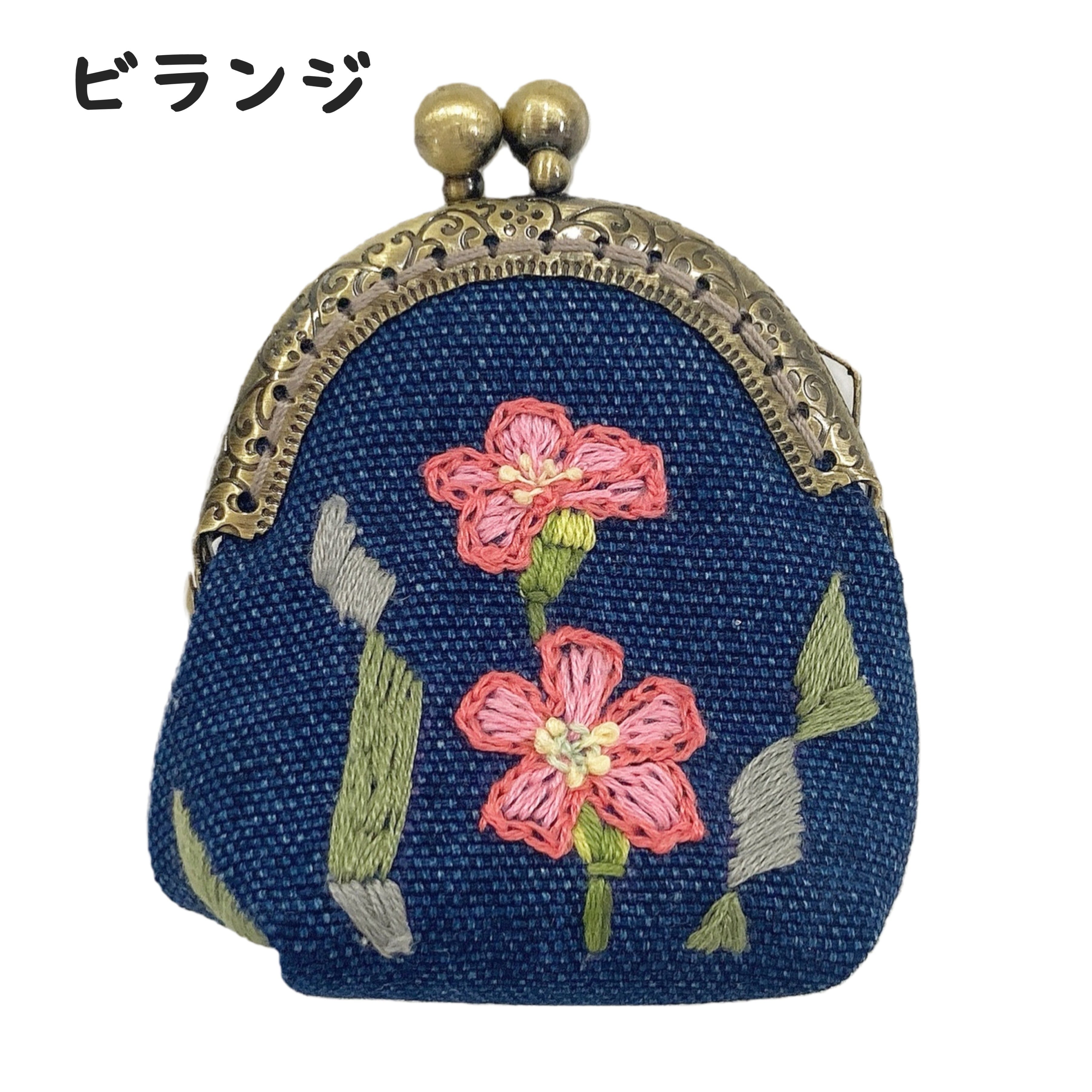 小さな花刺繍ガマ口 | Atelier Fucca アトリエ福花