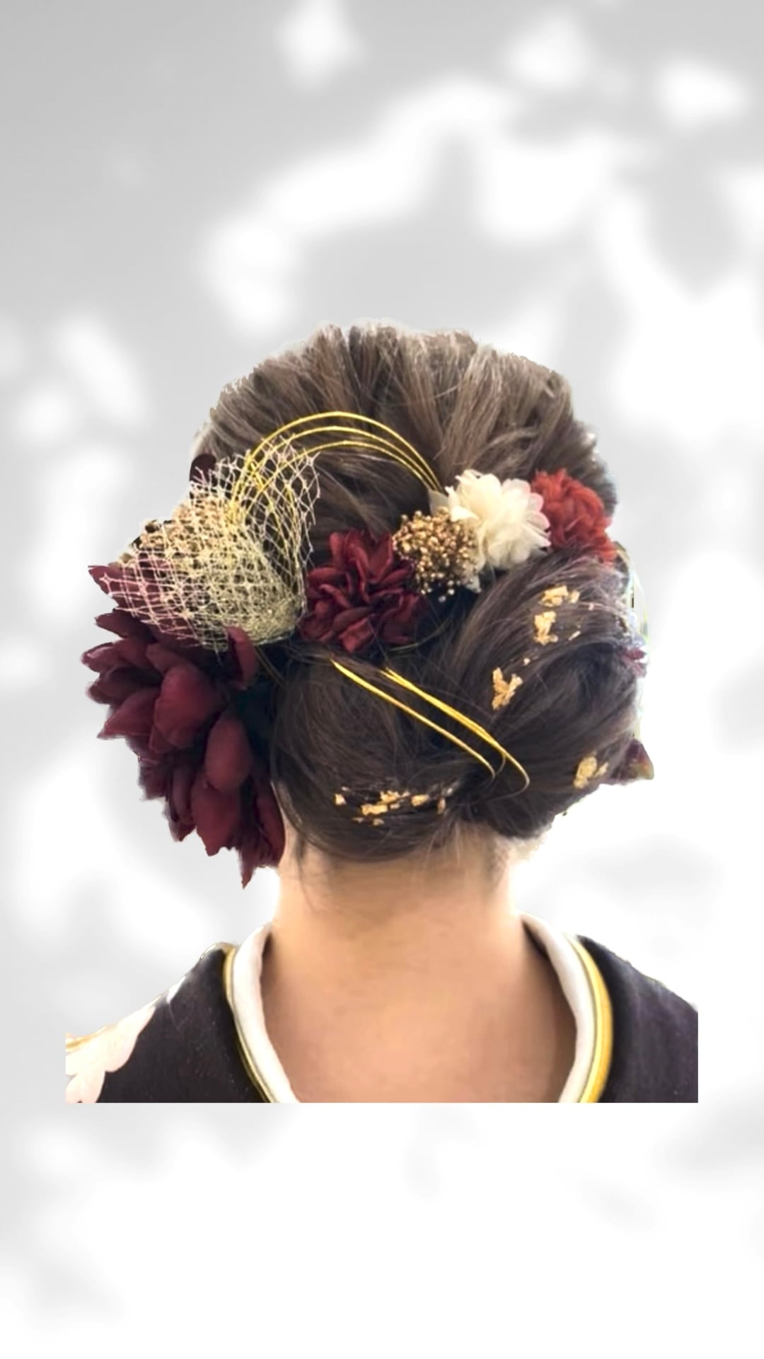 成人式　髪飾り　卒業式　和装　袴　ヘアアクセサリー　ワインレッド　生成　水引 髪飾り 成人式 卒業式 袴 和装 振袖| きもの館 創美苑