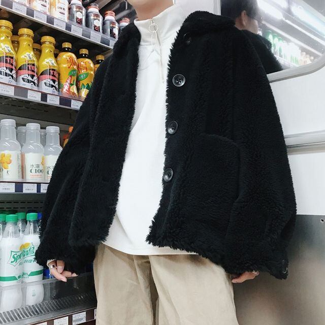 予約販売】ボアコート 総ボア アウター もこもこ 冬 無地 ショート丈