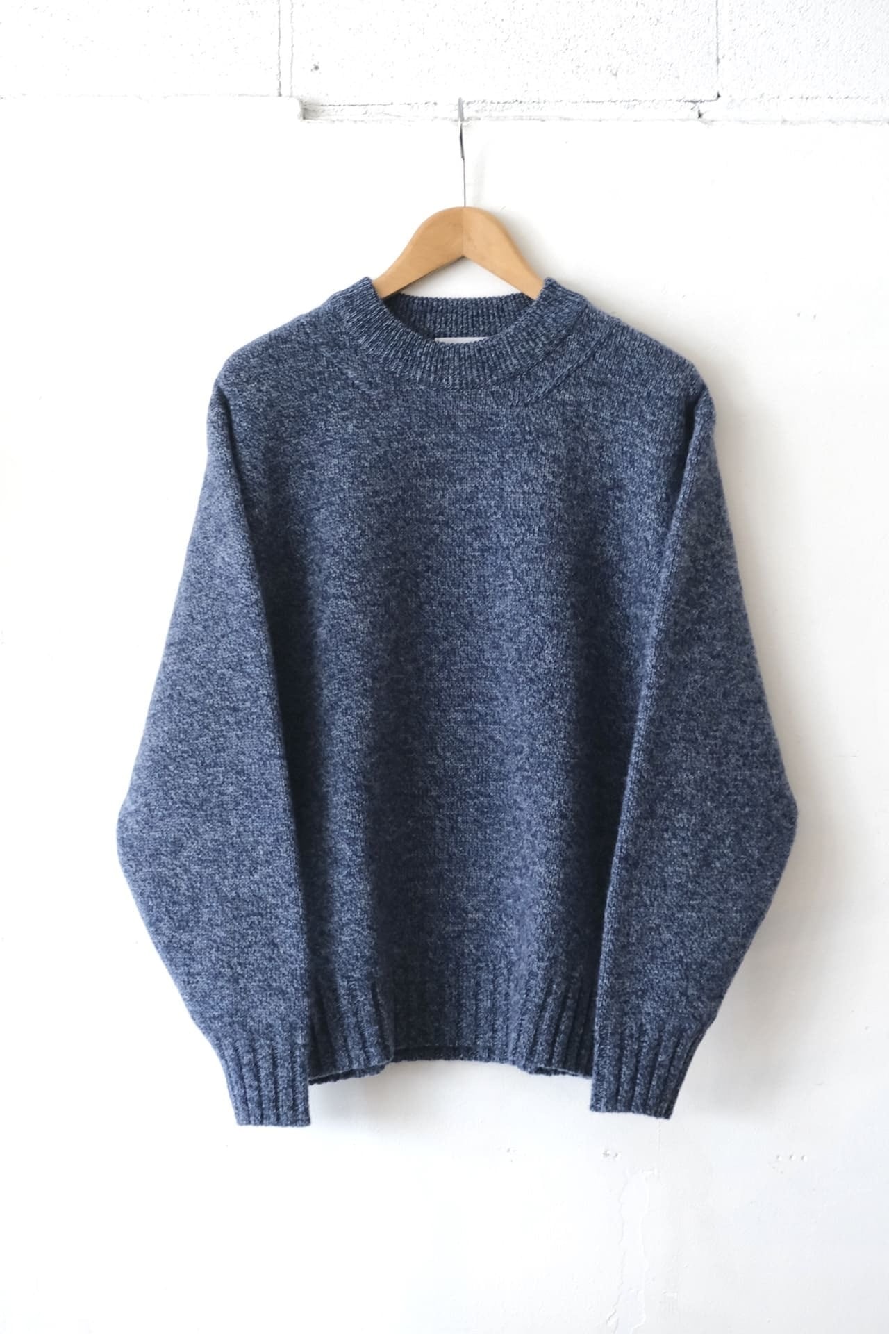 FUJITO C/N Knit Sweater Mix Blue,Mix Black