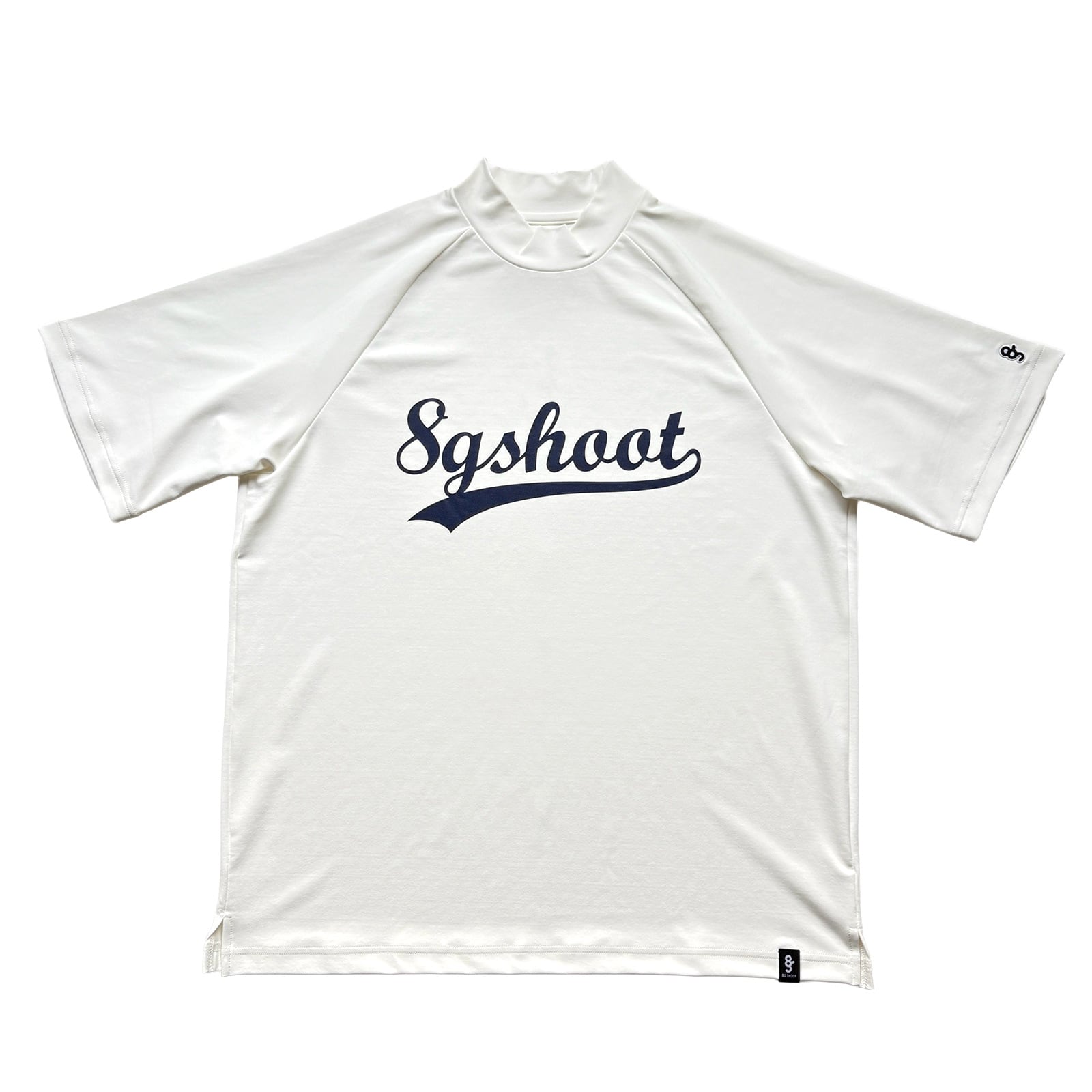 BASEBALL LOGOPRINT MOCK NECK SHIRT - WHITE - | 8G SHOOT WEBSTORE