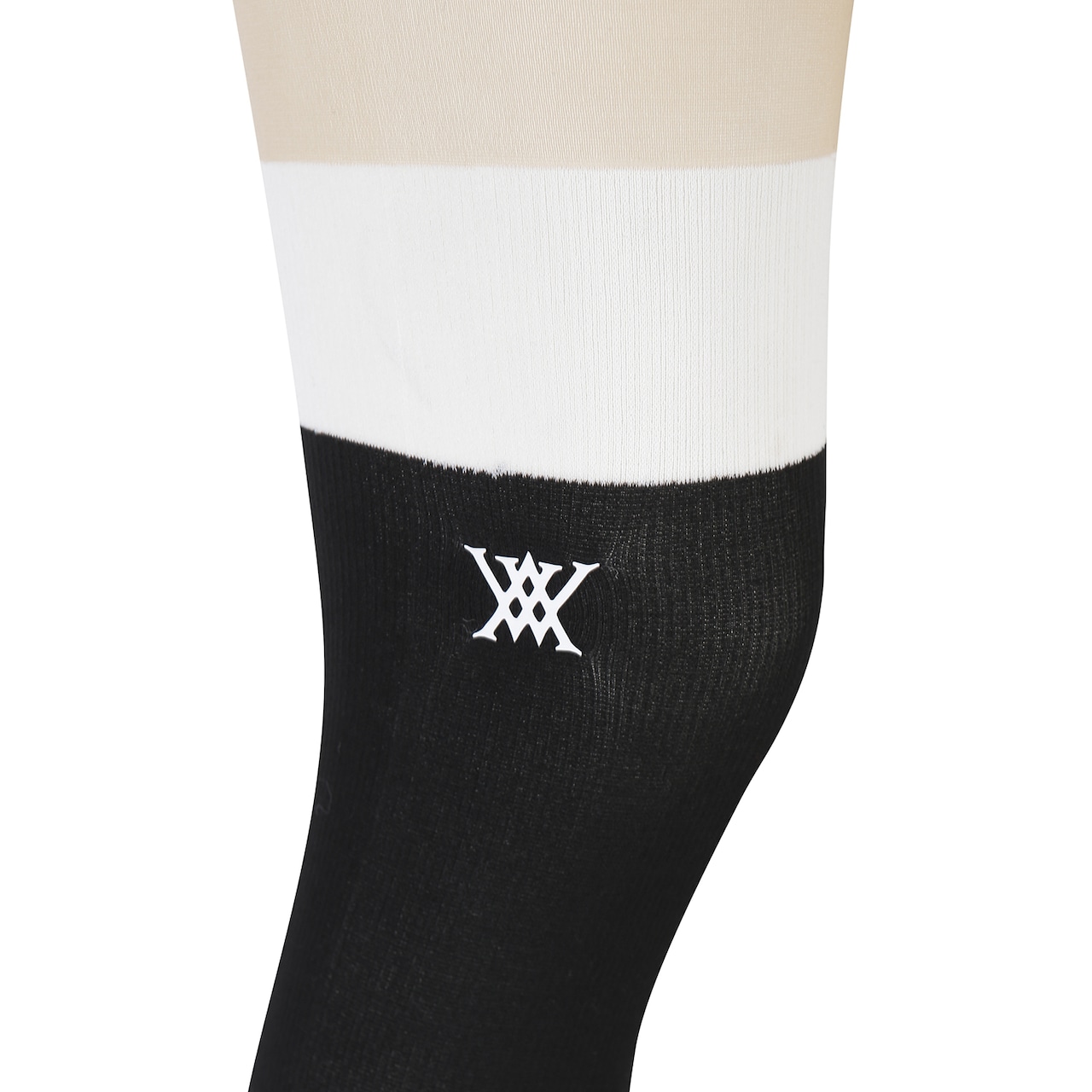 (W) BLOCK KNEE SOCKS STOCKINGS [サイズ: F(AGEUWAC03BKF)] [カラー: BLACK]