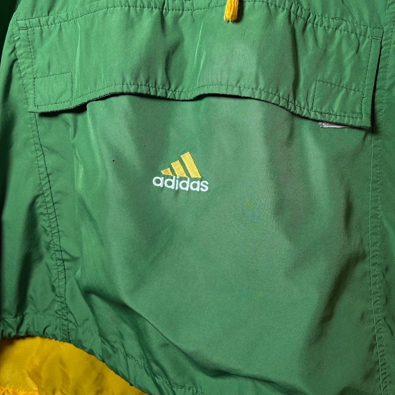 90s adidas / イエロー×グリーン 切替ナイロンアノラック