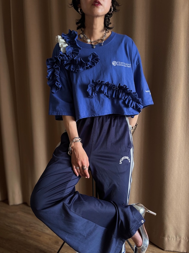 bold frill asymmetrical blue remake t-shirt-5280-6