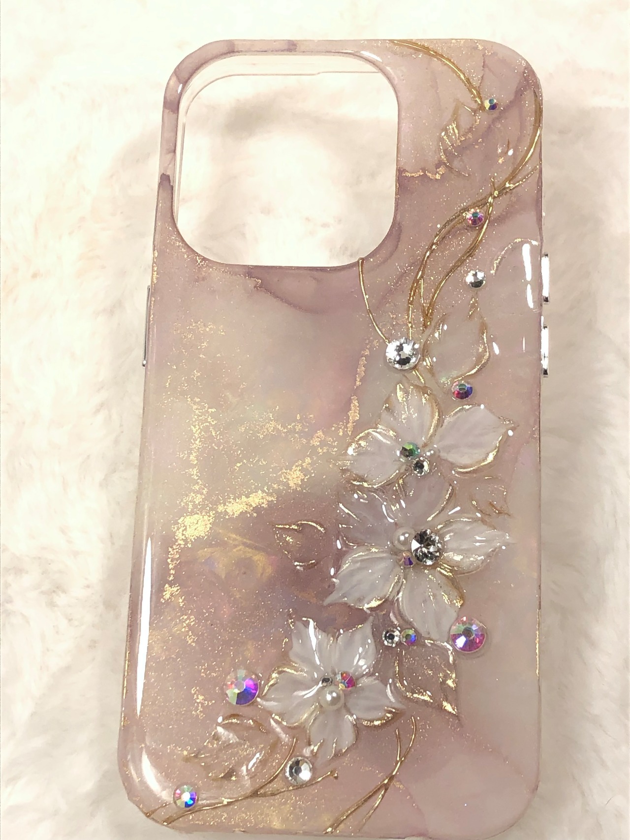 【iPhoneケース】花がすみ【プルルンテクスチャー】