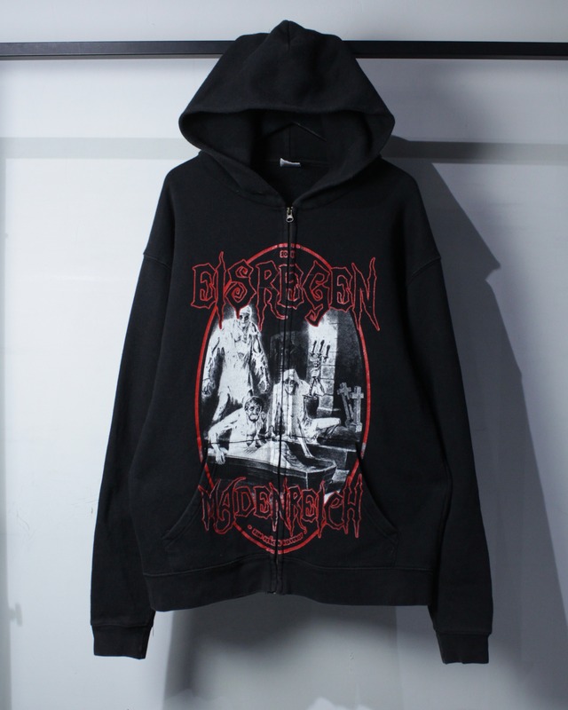 【Caka BLACK】“EISREGEN” “Madenreich” Graphic Print Zip Up Hoodie