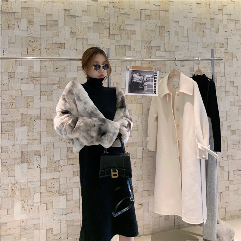 新品2点セット♡スコットクラブ購入キルティングリバーシブルコートニットワンピース set】絶対欲しいファッション2点セットもこもこコート+ニット