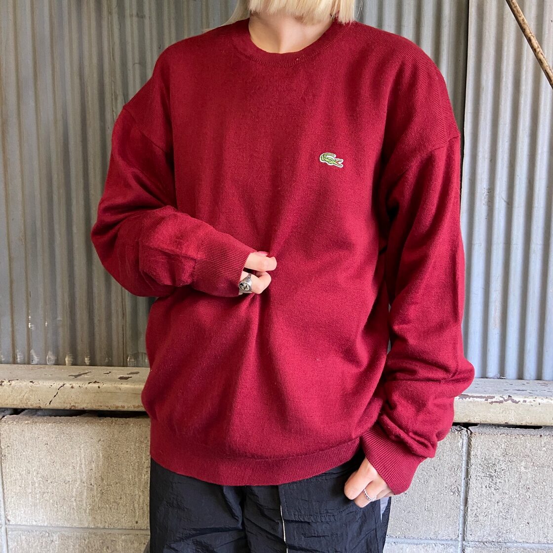 スペイン製 80年代 LACOSTE ラコステ ニットセーター メンズL相当 古着 