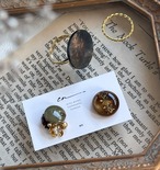 ミニスワッグ付き・ホリデージュエリー3点セット｜イヤーアクセ＆リング2点｜No.1