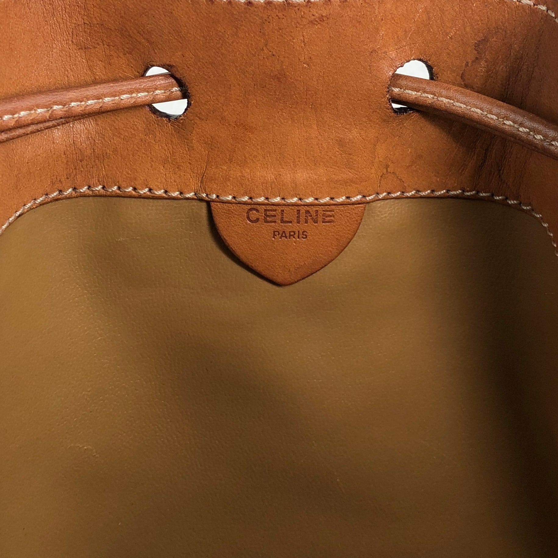 CELINE セリーヌ マカダム ショルダーバッグ ブラウン ブラゾン型押し
