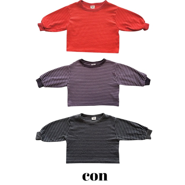 【取寄】con|chickchock stripe tee|チックチョックストライプTシャツ|XXS-M(1-4号)|toddler|26 autumn