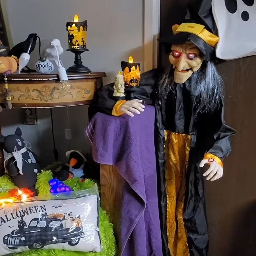 ハロウィン ハロウィン雑貨 魔女 ウィッチ 人形 動く 音が出る 光る