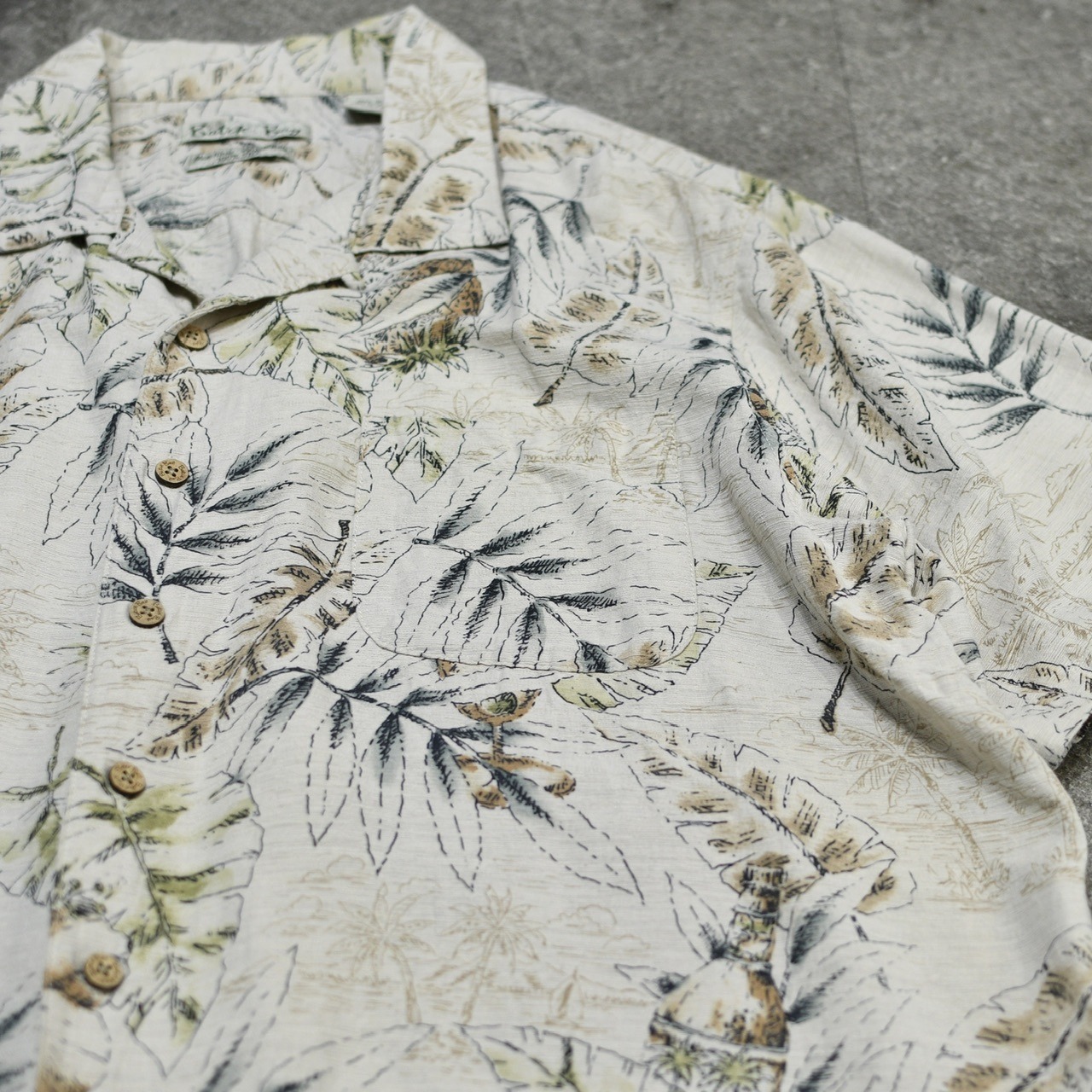 Batik Bay silk aloha shirt ivory