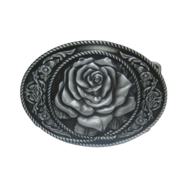 Rose flower jeans belt buckle