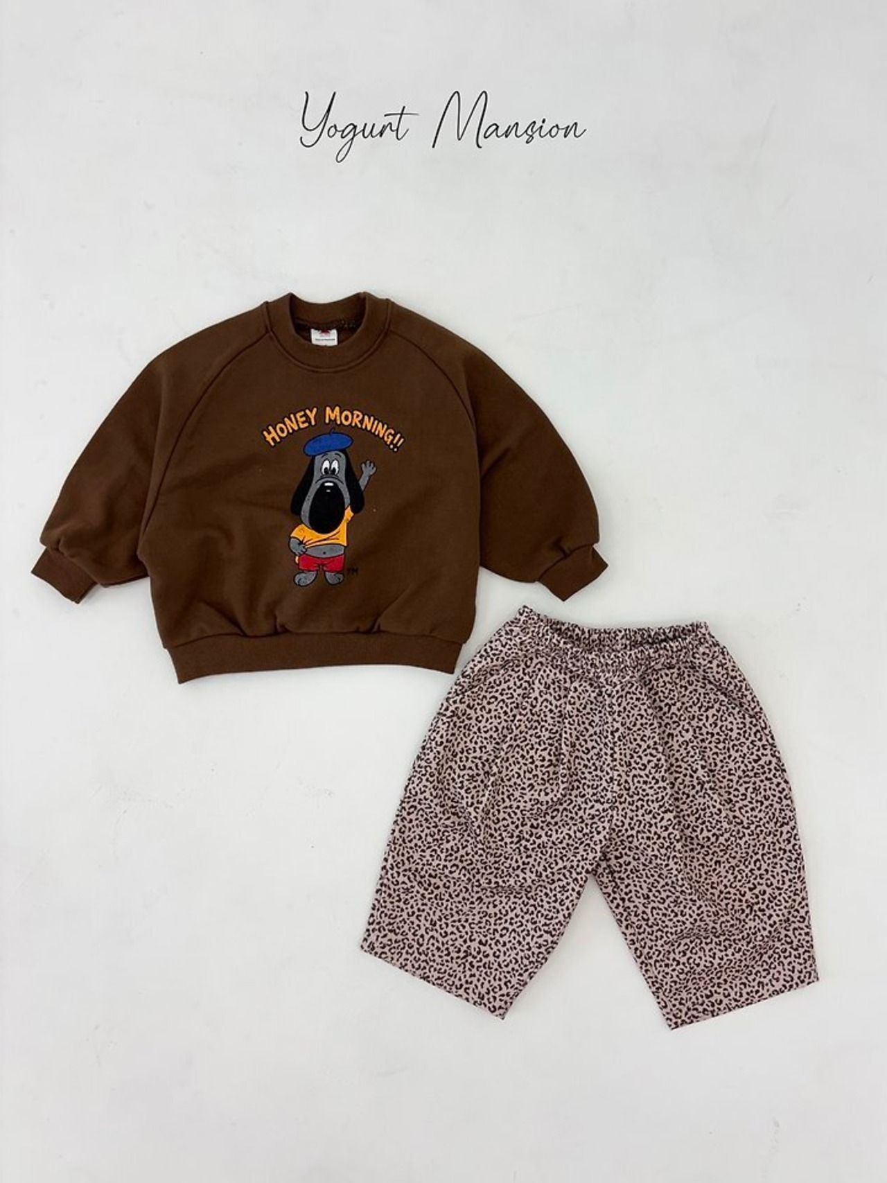 韓国子供服 / 26Autumn / 〖取寄〗Yogurt Mansion /ヒョウ柄パンツ / キッズ服 *XS~JM*