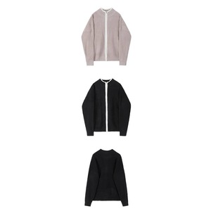 バイカラージップアップニットカーディガン　MT0080069