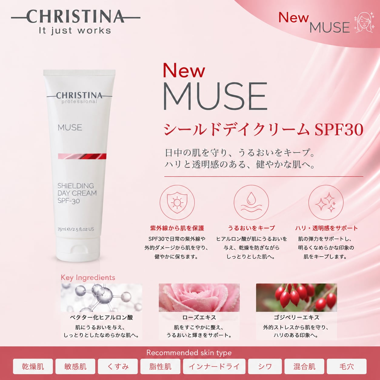 CHRISTINA】シールドデイクリームSPF30【N-MUSE】 | BEAUTE SHOP