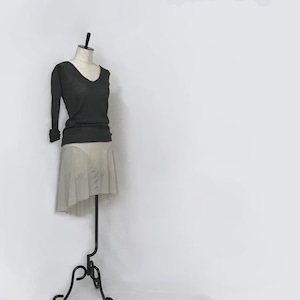 ◆Minimalist Ballet Skirt: SILVER GRAY (ミニマリスト・プルオンバレエスカート(シルバーグレー))