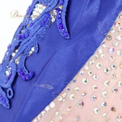 社交ダンス 衣装 スタンダードドレス ワンピース ドレス スタンダード フロート 青 ピンク 光沢 デモ 競技 ダンス パーティ 発表会 レース 高級感 ブルー系 ピンク系 スカート3枚重ね フロートレース 華やかさ 光沢感 パーティードレス エレガント 競技用ダンス衣装 女性用ワンピース デモ用衣装