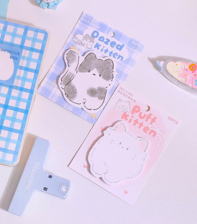 paper-0093｜ねこのダイカット付箋｜手帳デコ コラージュ 素材