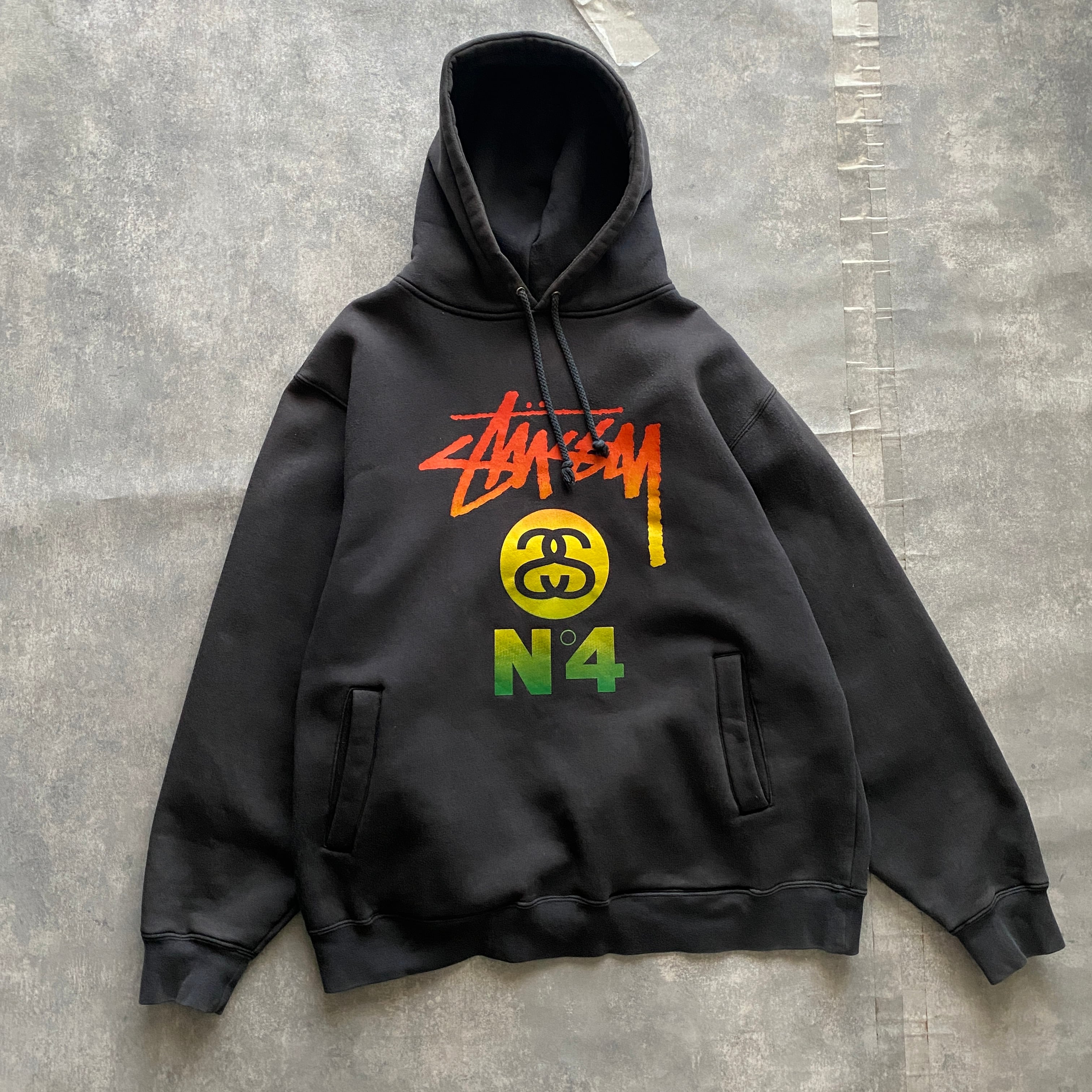 STUSSY N°4 刺繍 ワンポイント ロゴ 切替 バイカラー シャツ - シャツ