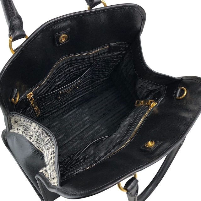 PRADA プラダ ハンドバッグ ホワイト ブラック トライアングルロゴ ファブリック ツイード vintage ヴィンテージ オールド xpzwfz