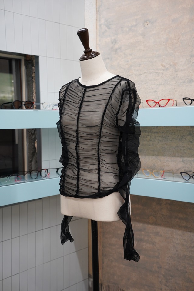 TULLE SHIRRING LONGSLEEVE CS