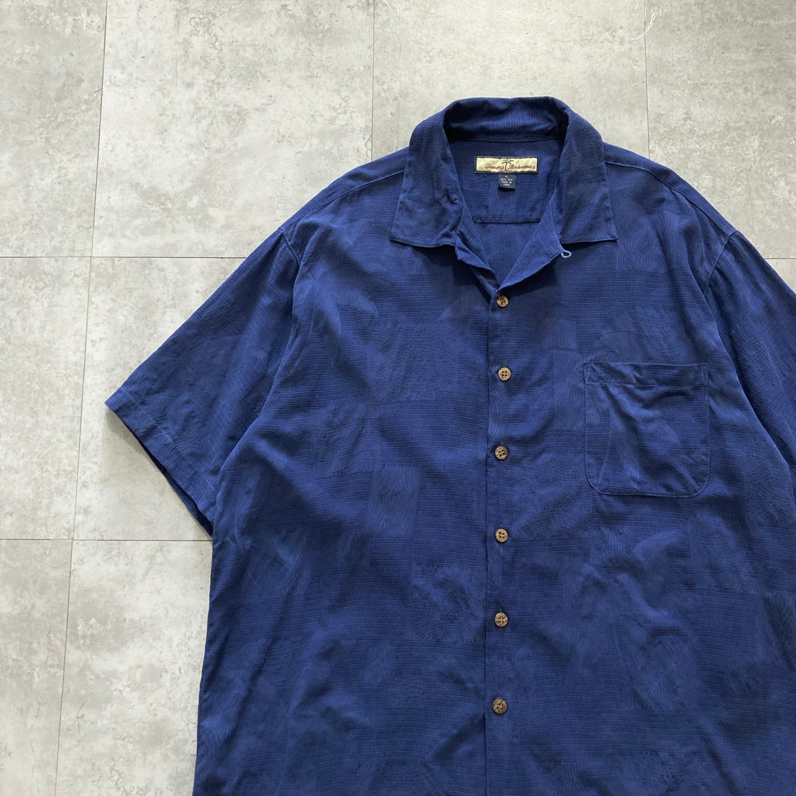 Size.M】Tommy Bahama トミーバハマ シルク100% 総柄 開襟シャツ