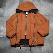 layered design foodie nylon fleece jacket
