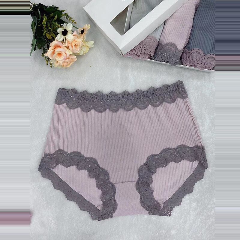 パンツレディースミドルウエスト、ハイウエストレディースラージサイズセクシーレースラージサイズシームレスイーズコットンブリーフ ミックスインファッション9693276828