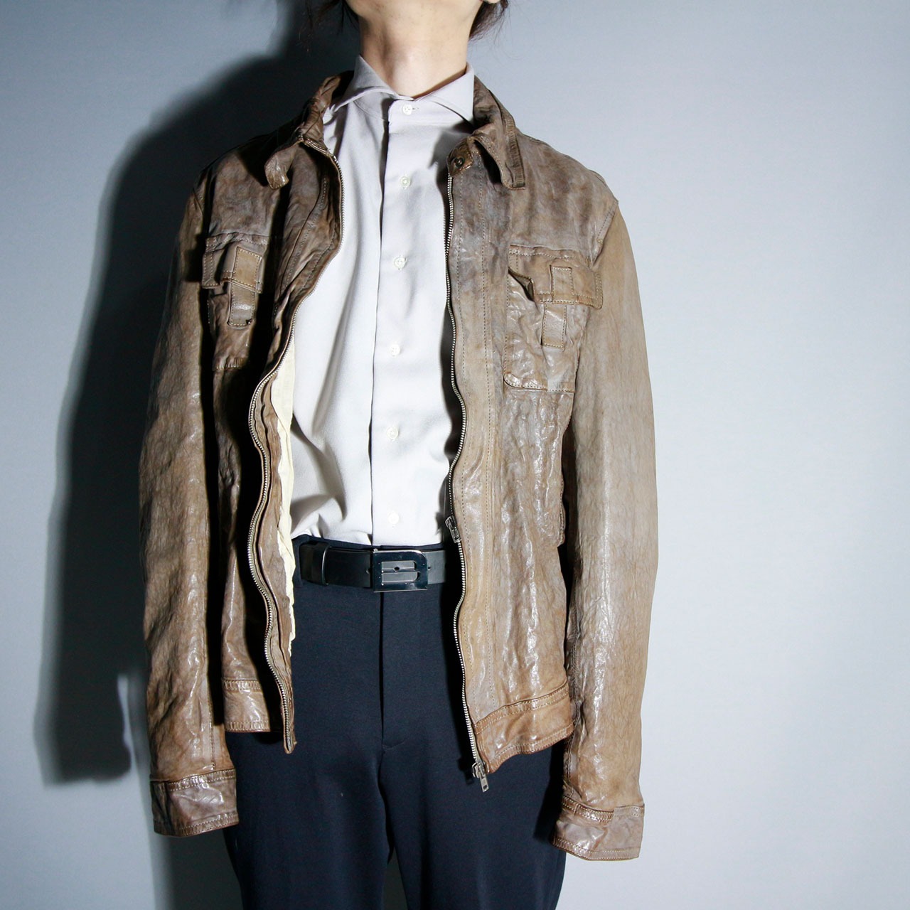 美品 本革ヴィンテージ！A＆S Selections 100%レザージャケット 速けれ 