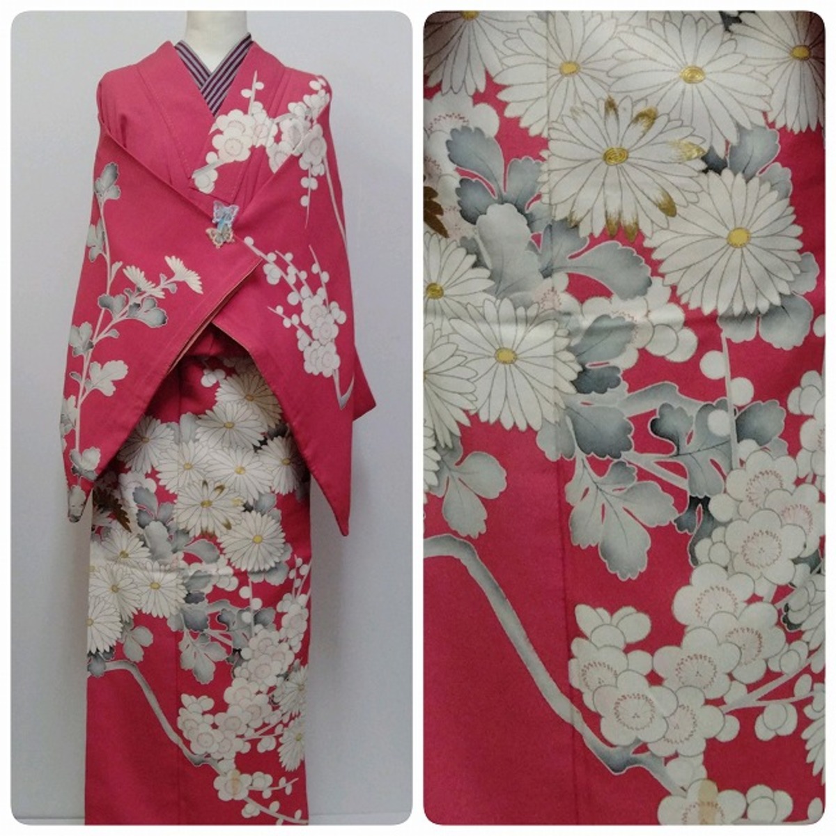 浮き出る花が美しい道行 せわしい