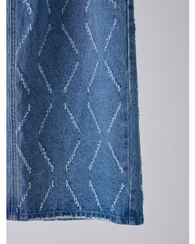【YENN】LASER CUT DENIM SK